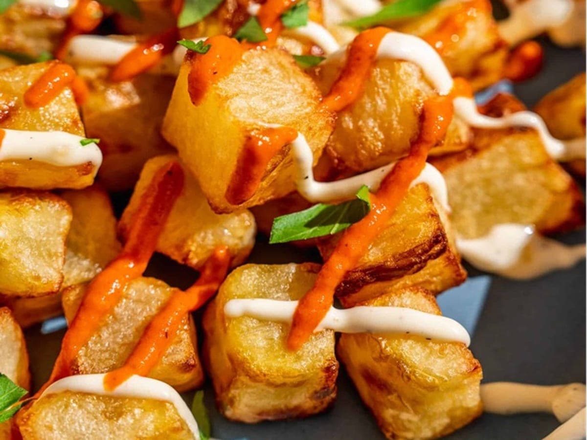 Air fryer patatas bravas — Spanish recipe