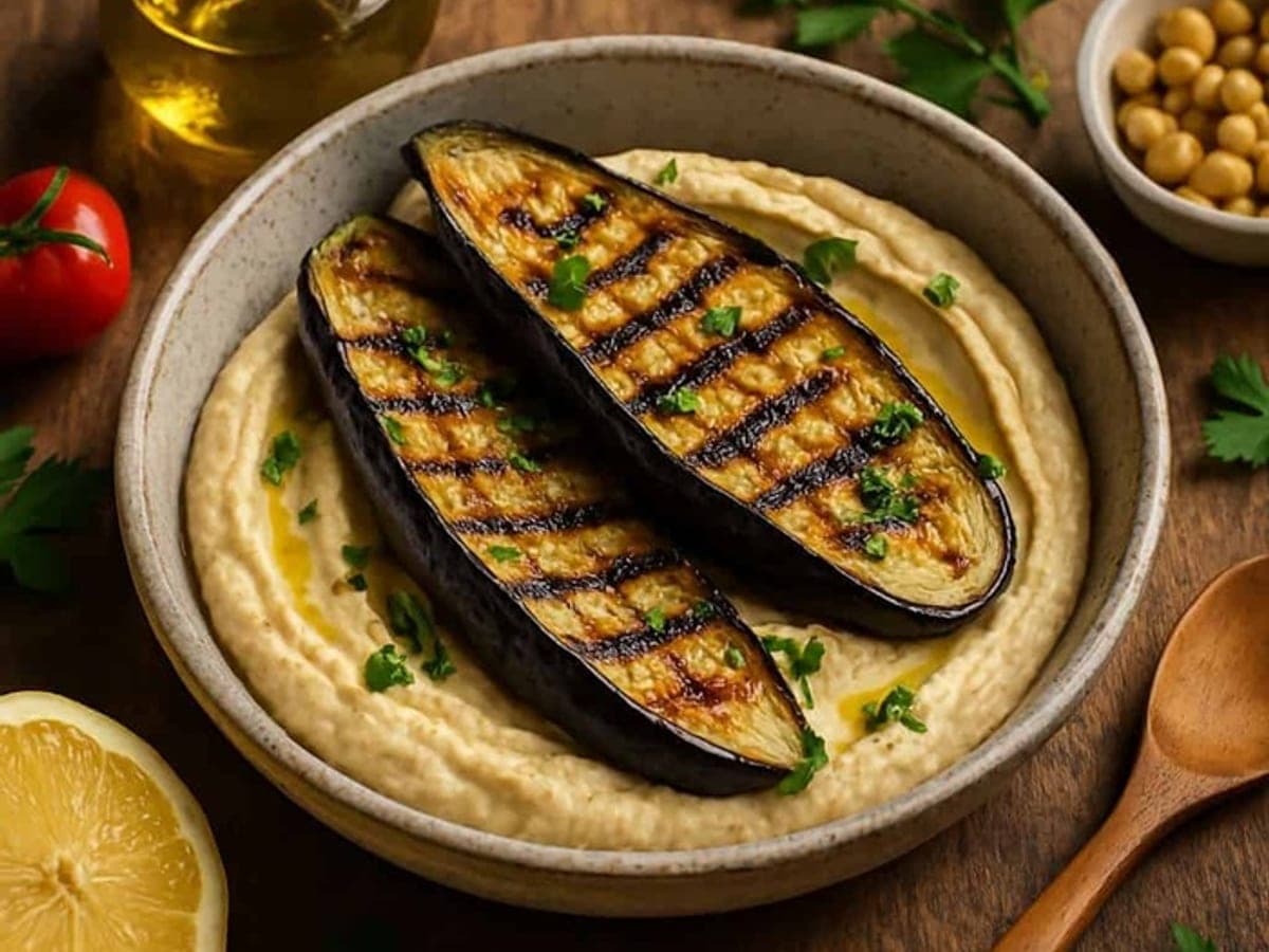 Aubergine & hummus grills — Turkish recipe