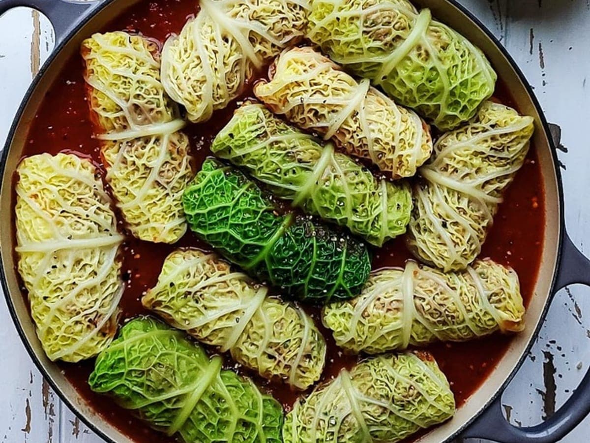 Braised stuffed cabbage — Polish recipe