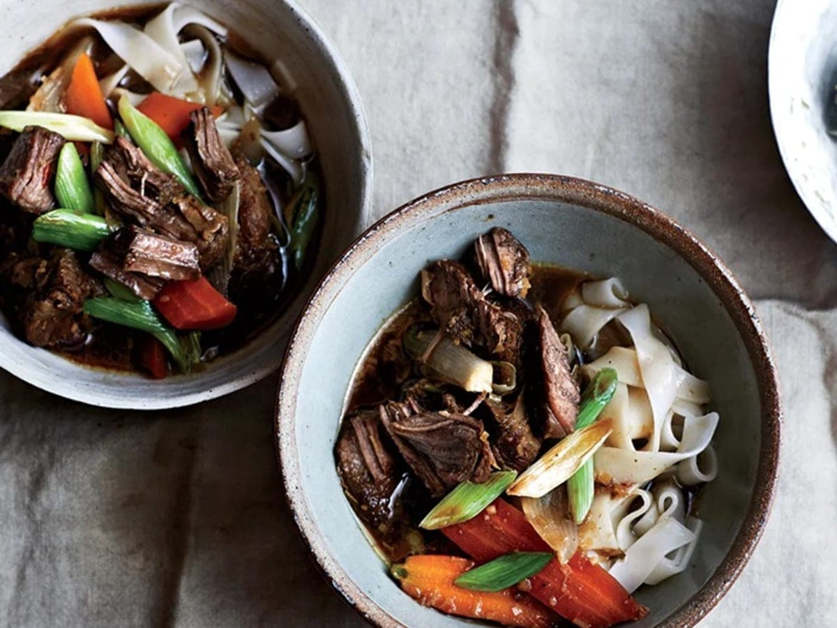 Lemongrass beef stew with noodles — Thai recipe