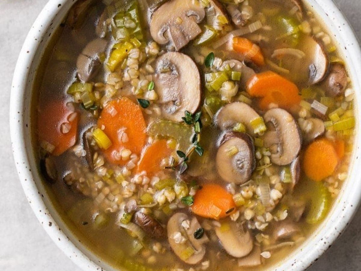 Mushroom soup with buckwheat — Croatian recipe
