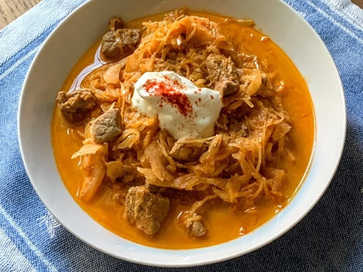 Pork & sauerkraut goulash — Polish recipe