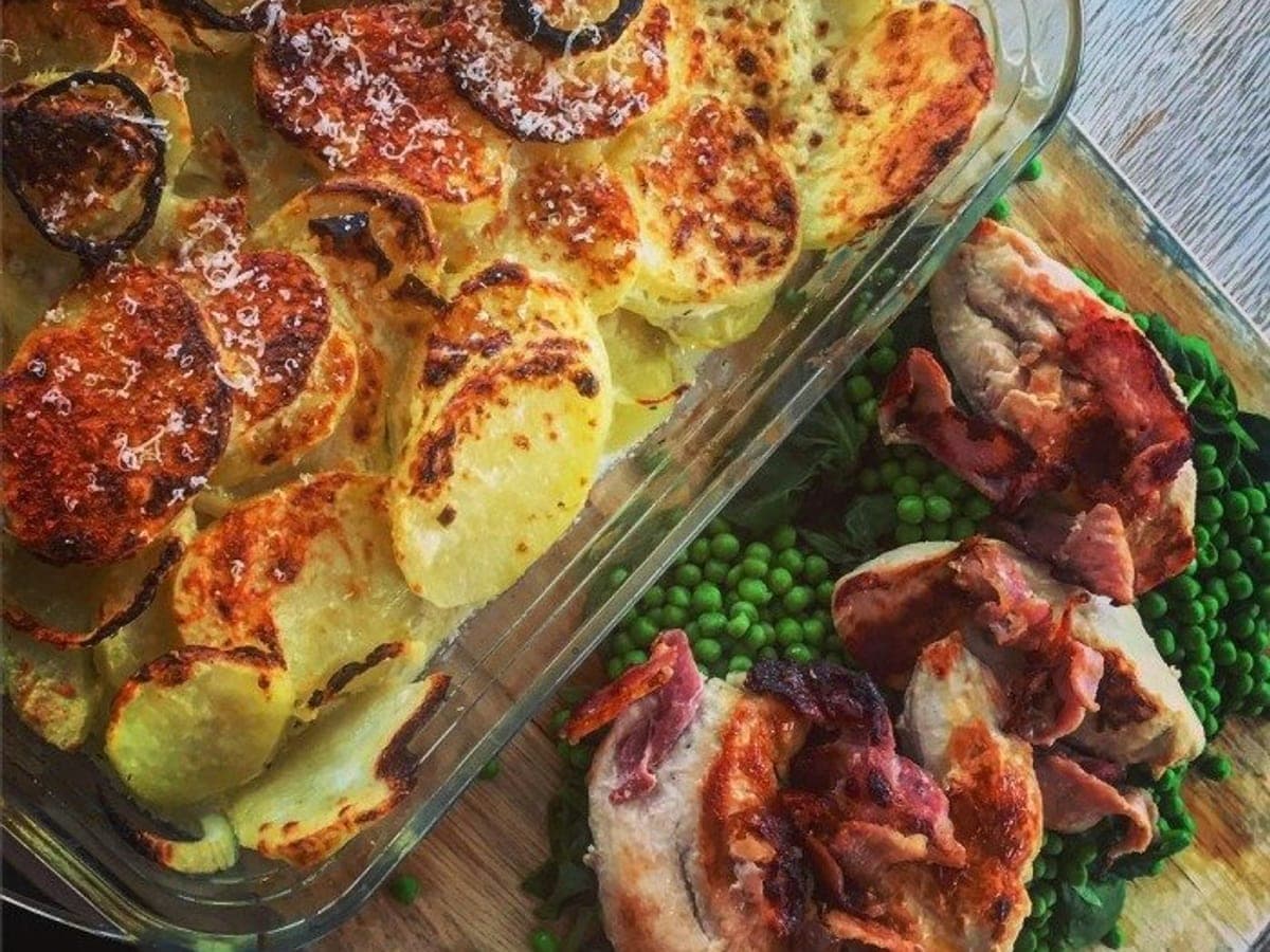 Potato Gratin with Chicken — Italian recipe