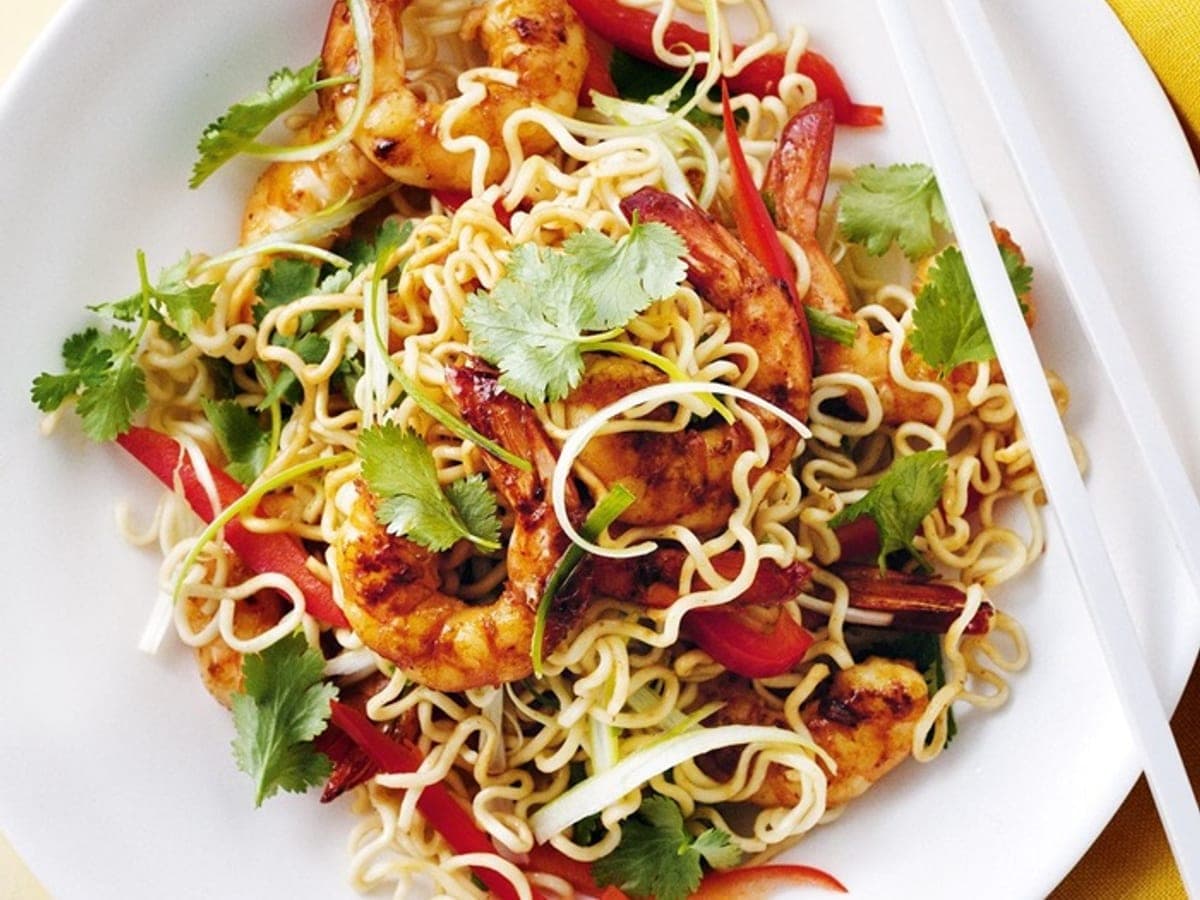 Prawn & noodle salad with crispy shallots — Vietnamese recipe