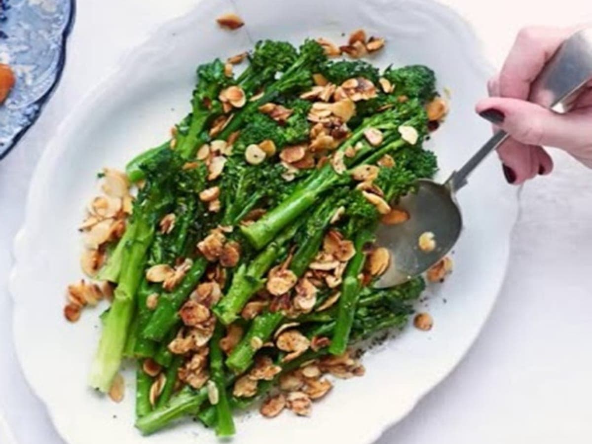 Purple sprouting broccoli tempura with nuoc cham — Vietnamese recipe
