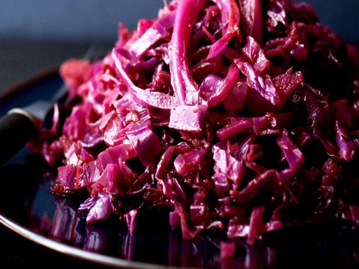 Rosemary braised red cabbage with kabanos — Ukrainian recipe