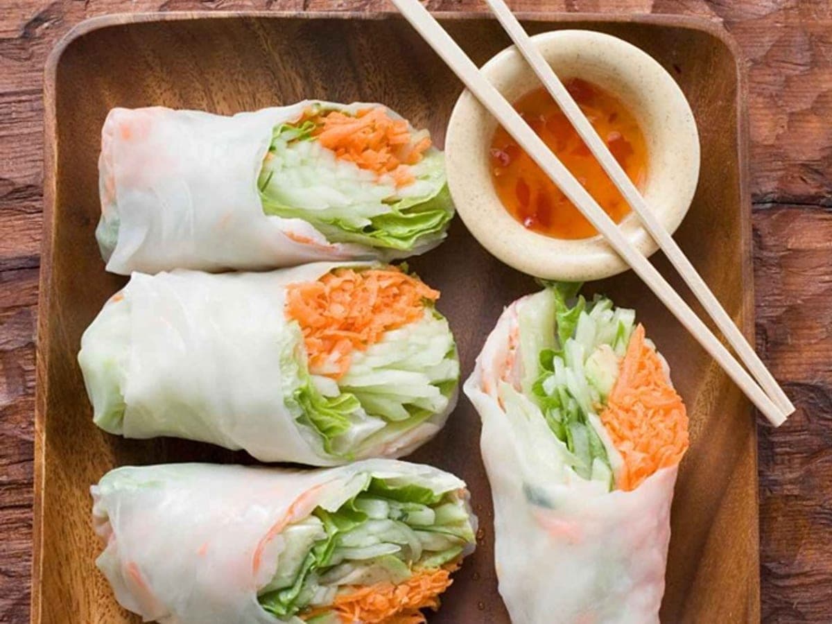Salmon noodle wraps — Vietnamese recipe
