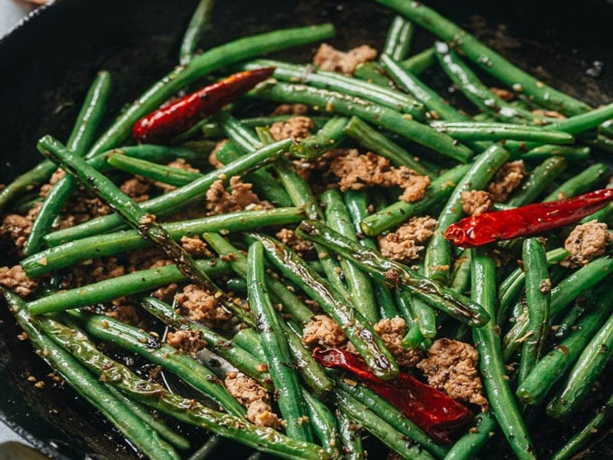 Sichuan Style Stir-Fried Chinese Long Beans — Chinese recipe