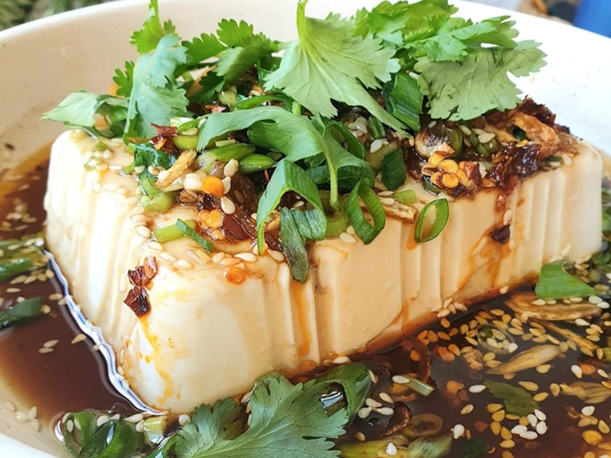 Silken Tofu with Sesame Soy Sauce — Chinese recipe
