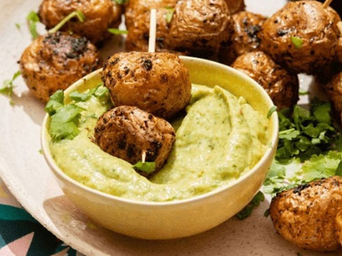 Avocado dip with new potatoes — Australian recipe
