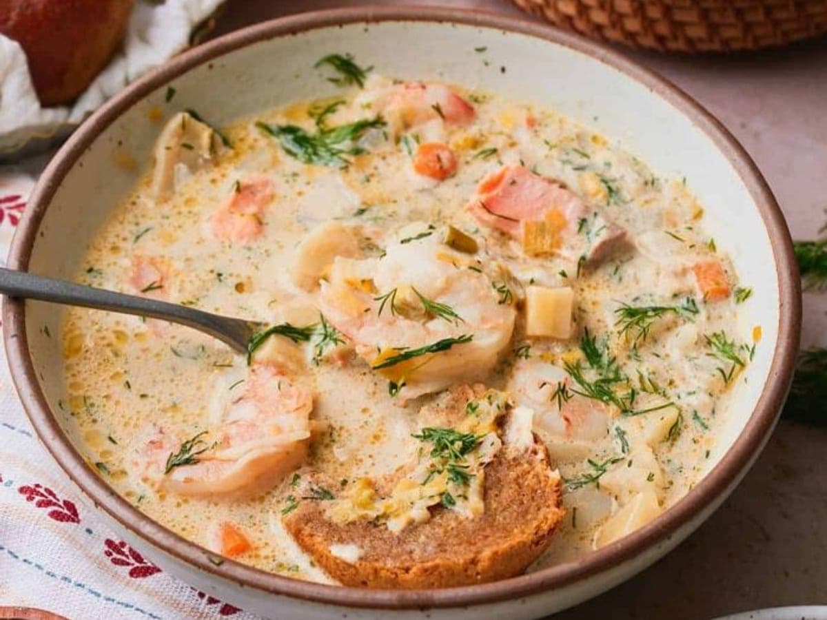 Fiskesuppe (Creamy Norwegian Fish Soup) — Norway recipe