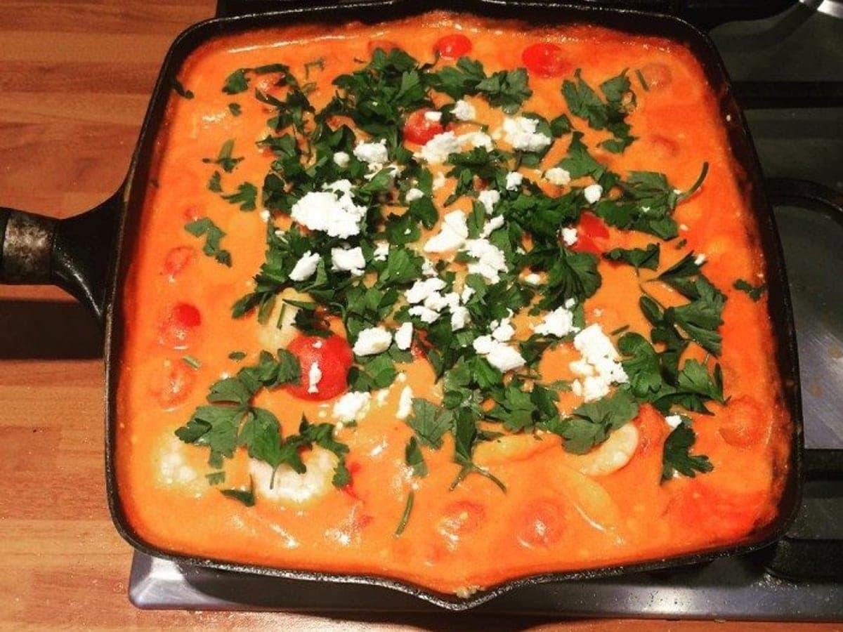 Garides Saganaki — Greek recipe