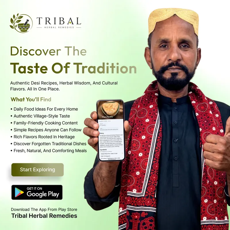 Elder in a Sindhi cap and ajrak showing the recipes section of the app